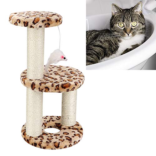 Rehomy Gato Trepador Marco Tres Capas Mascota Árbol Rascador Jugar Juguete Marco Redondo Placa