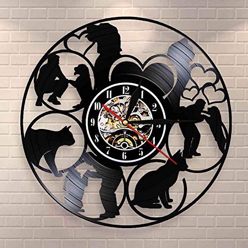 Reloj de Pared 3D, Cuidado de Animales, Logotipo de clínica de Mascotas, Cuidado de Perros y Gatos, clínica de Salud de Mascotas, Amantes de Perros y Gatos, decoración del hogar
