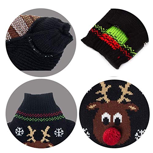Reno De La Historieta Perro Suéteres De Navidad del Gato del Animal Doméstico De Géneros De Punto De Invierno Ropa De Abrigo, Los Trajes De Halloween Thanksgiving Navidad para Gato Cachorro,XXS
