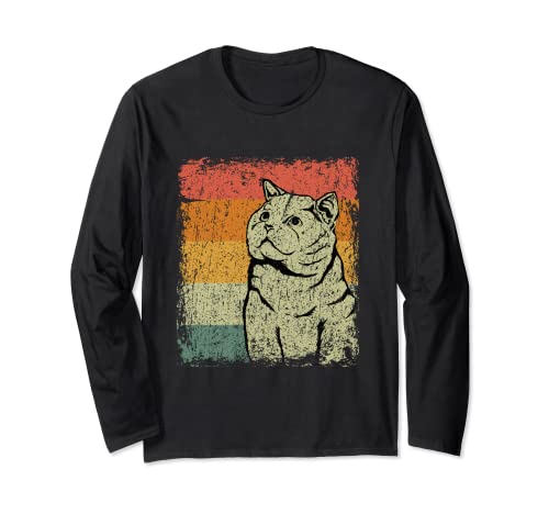 Retro Gatos Regalo Vintage Gato Británico De Pelo Corto Manga Larga