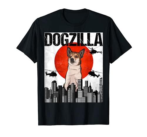 Retro Perrozilla Dogzilla Japonés Lundehund Camiseta