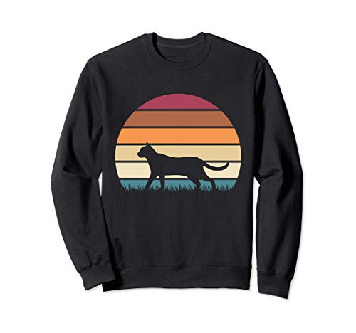 Retro Vintage Sunset Kitten Feline Pet Siamese Cat Sudadera