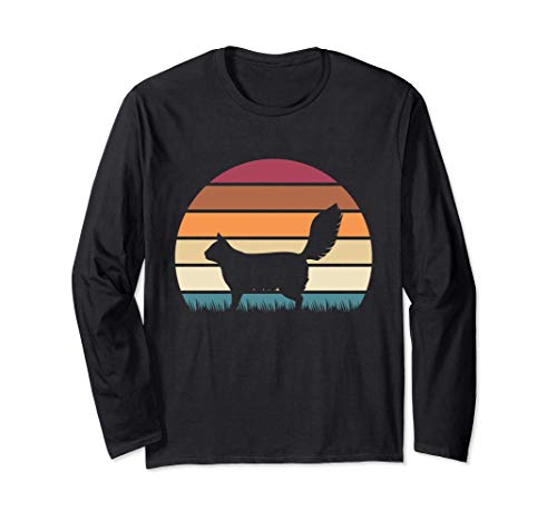 Retro Vintage Sunset Kitten Feline Pet Turkish Angora Cat Manga Larga