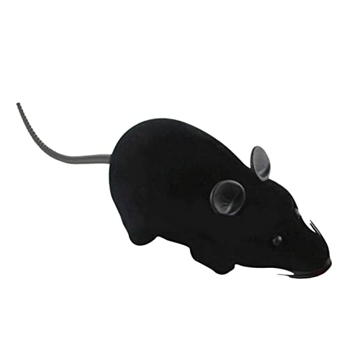 REXLIS Mando a distancia para gatos de juguete de 28 cm, juguete para gatos eléctricos falsos gris negro, para coser, para gatos de mascotas, ejercicio interior (11 pulgadas)
