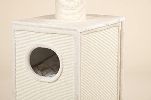 RHRQuality Árbol rascador para gatos grande, estable, XXL, color beige, tonel Maine Coon, altura del techo con troncos de 20 cm de diámetro. Árbol rascador especial para gatos pesados