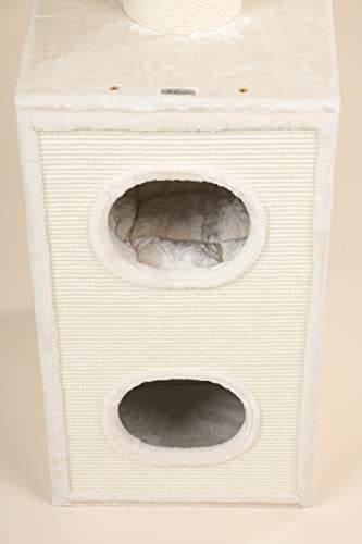 RHRQuality Árbol rascador para gatos grande, estable, XXL, color beige, tonel Maine Coon, altura del techo con troncos de 20 cm de diámetro. Árbol rascador especial para gatos pesados