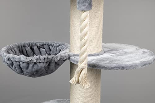 RHRQuality Maine Coon Sleeper Plus - Rascador grande para gatos, estable, tamaño XXL, color gris claro