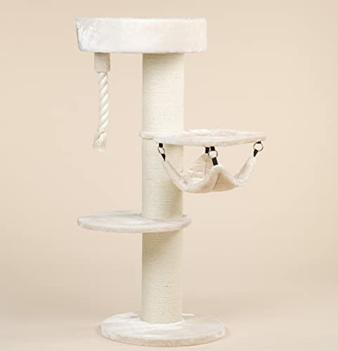 RHRQuality Rascador grande para gatos XXL Maine Coon Sleeper Crown Beige Árbol rascador para gatos grandes Árbol para gatos pesados Gato trepador rascador, muebles gruesos