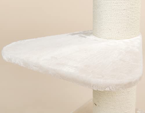 RHRQuality Royalty de Luxe - Rascador grande para gatos, estable, color beige con tronco de 20 cm de diámetro