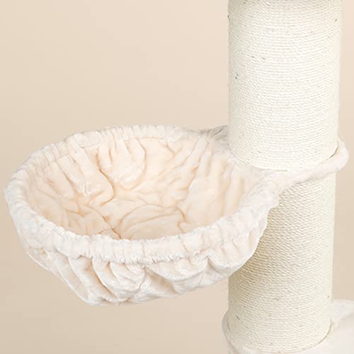 RHRQuality Royalty de Luxe - Rascador grande para gatos, estable, color beige con tronco de 20 cm de diámetro