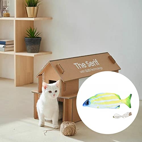 Rianpesn Juguete eléctrico para Gatos con Peces - Juguete Flexible Realista para Gatos con Peces | Juguete de pez Flotante en Movimiento, pateador de Gato USB, Juguetes interactivos de Hierba gatera