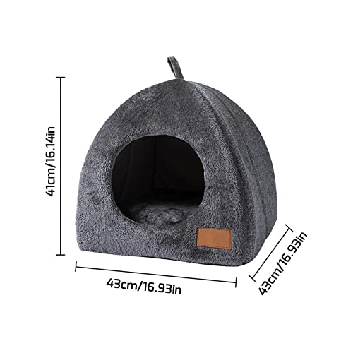 Richolyn Cama Iglú para Gatos con Tela De Terciopelo Suave Cojín Interior, Cojín De Gato, Nido, Saco De Dormir, Casa Cueva De Gato, Cama Suave para Gatos De Tamaño Pequeño A Mediano