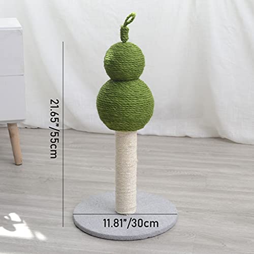 RKL Poste Rascador para Gatos De Calabaza Y Sisal,Rascador para Gatos Gris,Juguetes Interactivos para Gatitos,Productos para Mascotas,Altura 55CM /21.65" (Color : Green)