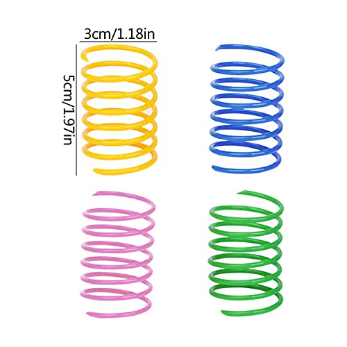 RoadLoo Juguete de Resorte de Gato, 60 Piezas Juguete para Gato Espiral Plástico Muelles en Espiral Colorido Juguete Colorido Interactiva para Gato Mascotas Regalo de Novedad Reboten Golpeen Atrapen