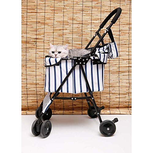 Roadster Mascotas, Silla Paseo Cochecito, Cochecito Mascotas Cachorros, Perros Mayores O Gatos | Jogger Viaje Plegable Fácil Cuatro Ruedas Mascotas, Carga Máxima 15 Kg 10.8 (Color : White)