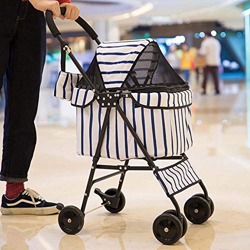 Roadster Mascotas, Silla Paseo Cochecito, Cochecito Mascotas Cachorros, Perros Mayores O Gatos | Jogger Viaje Plegable Fácil Cuatro Ruedas Mascotas, Carga Máxima 15 Kg 10.8 (Color : White)