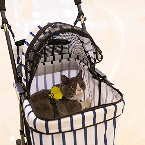 Roadster Mascotas, Silla Paseo Cochecito, Cochecito Mascotas Cachorros, Perros Mayores O Gatos | Jogger Viaje Plegable Fácil Cuatro Ruedas Mascotas, Carga Máxima 15 Kg 10.8 (Color : White)