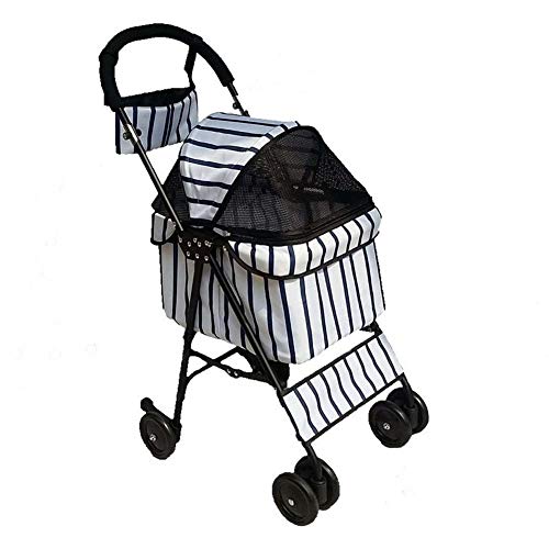 Roadster Mascotas, Silla Paseo Cochecito, Cochecito Mascotas Cachorros, Perros Mayores O Gatos | Jogger Viaje Plegable Fácil Cuatro Ruedas Mascotas, Carga Máxima 15 Kg 10.8 (Color : White)