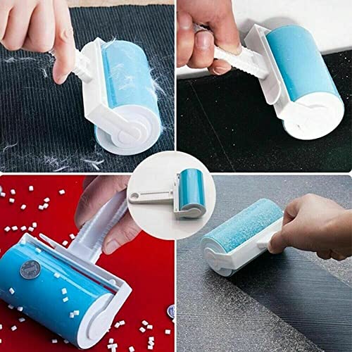 Rodillo de Pelusa de Gel Reutilizable Lavable, Rodillo de Pelusa de Gel TPR de Mano, Rodillo de Pelusa recogedor de Pelusa removedor de Pelusa de Ropa de Pelo de Mascotas Rodillo Lavable con Mango