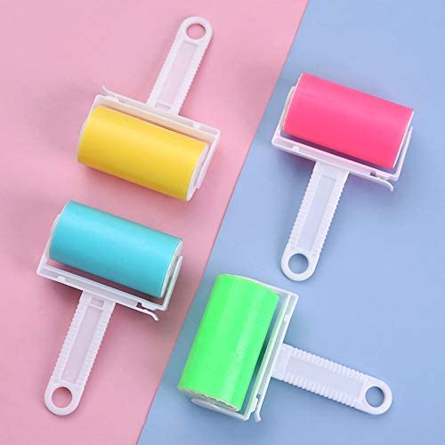 Rodillo de Pelusa de Gel Reutilizable Lavable, Rodillo de Pelusa de Gel TPR de Mano, Rodillo de Pelusa recogedor de Pelusa removedor de Pelusa de Ropa de Pelo de Mascotas Rodillo Lavable con Mango