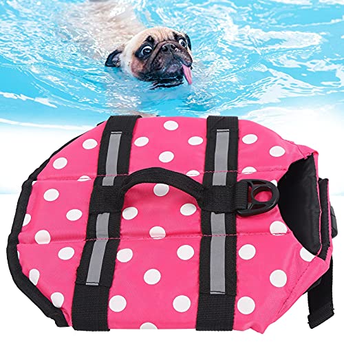 ROMACK Pet Life Preserver, Chaleco Flotante para Mascotas Ajustable con Mango Duradero para Nadar y pasear en Bote para Cazar(Rosado, SG)