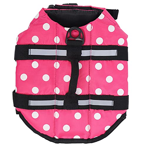 ROMACK Pet Life Preserver, Chaleco Flotante para Mascotas Ajustable con Mango Duradero para Nadar y pasear en Bote para Cazar(Rosado, SG)