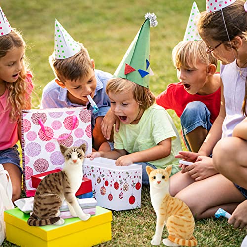 Rongchuang Gato siamés Tabby gato peluche felpa,Juguetes realistas de peluche de gato pequeño para niños mascotas