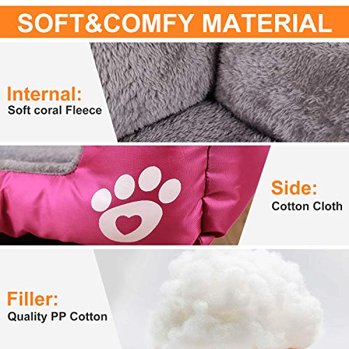 RongYiGo Cama para mascotas para perros pequeños/medianos/grandes/extragrandes, sofá de mascotas súper suave, cama para gatos y gatos, cama para mascotas autocalentable y transpirable (XL, rosa)