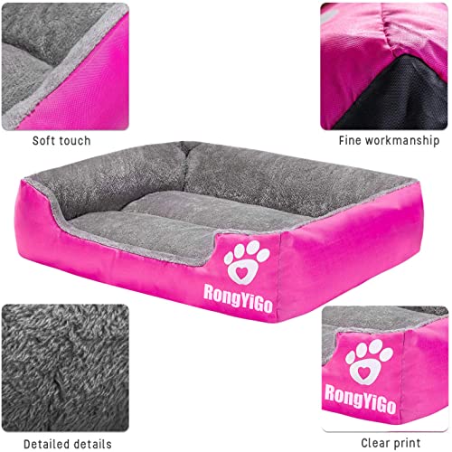 RongYiGo Cama para mascotas para perros pequeños/medianos/grandes/extragrandes, sofá de mascotas súper suave, cama para gatos y gatos, cama para mascotas autocalentable y transpirable (XL, rosa)