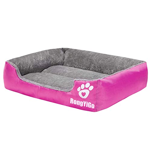 RongYiGo Cama para mascotas para perros pequeños/medianos/grandes/extragrandes, sofá de mascotas súper suave, cama para gatos y gatos, cama para mascotas autocalentable y transpirable (XL, rosa)
