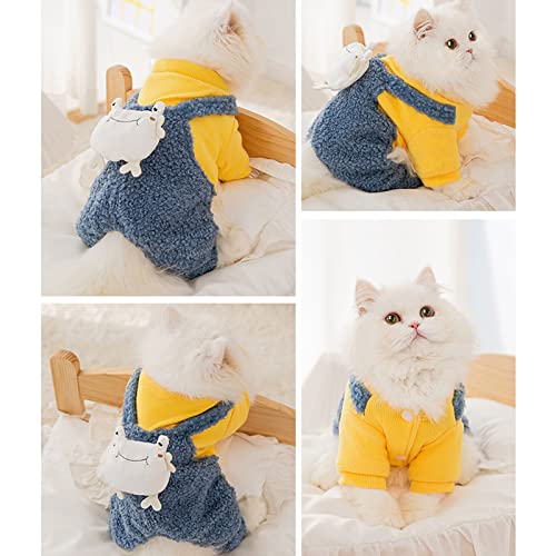 Ropa de Gato de Felpa de Cuatro Patas para cangrejos de Cuatro Patas con Eslinga de caída de Anti-Pelo, títeres de Gatitos, Gatos Azules, Gatos machos, adecuados para Perros pequeños y Gatos
