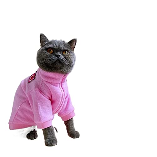 Ropa de Gato sin Pelo Esfinge Devon Autumn Invierno Cálido Cardigan suéter Lindo Gato Perro Abrigo Ropa for Gatos (Color : Pink, Size : S.)