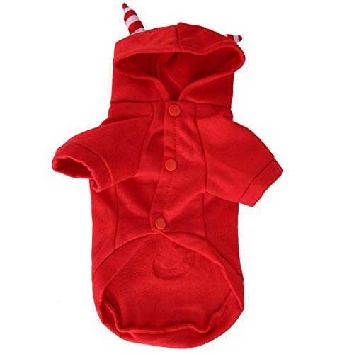 Ropa de Halloween para Mascotas, Ropa para Mascotas, Disfraz de Tela para Mascotas con patrón Luminoso de Persona Malvada, Ropa de Halloween para Perro, Gato, Rojo(S)