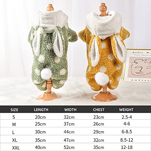 Ropa de otoño e invierno para mascotas, abrigo cálido de tela británico, chaleco acogedor abrigos pequeños y medianos (M, amarillo)