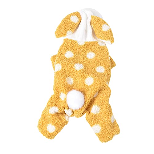 Ropa de otoño e invierno para mascotas, abrigo cálido de tela británico, chaleco acogedor abrigos pequeños y medianos (M, amarillo)