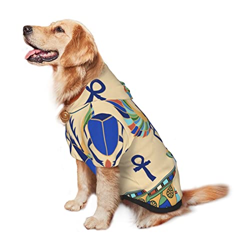 Ropa de perro con estampado de escarabajo egipcio para mascotas, ropa de invierno, sudadera mediana y grande