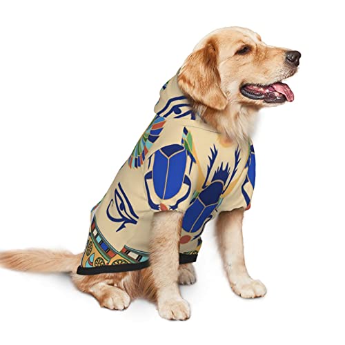 Ropa de perro con estampado de escarabajo egipcio para mascotas, ropa de invierno, sudadera mediana y grande