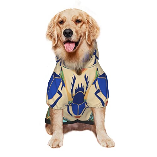 Ropa de perro con estampado de escarabajo egipcio para mascotas, ropa de invierno, sudadera mediana y grande