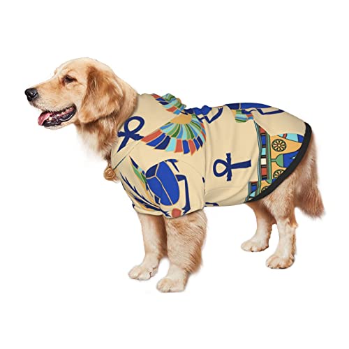 Ropa de perro con estampado de escarabajo egipcio para mascotas, ropa de invierno, sudadera mediana y grande