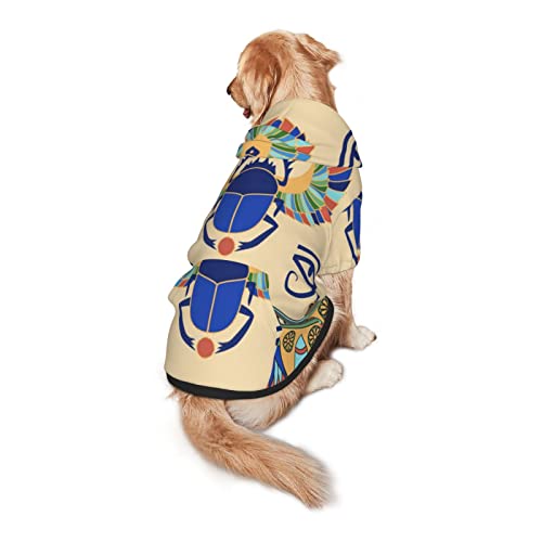 Ropa de perro con estampado de escarabajo egipcio para mascotas, ropa de invierno, sudadera mediana y grande