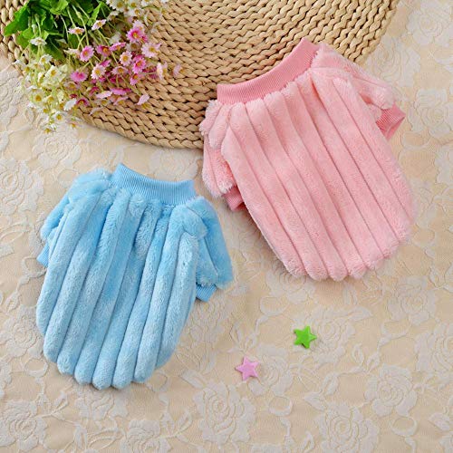 Ropa de perro de peluche suave para invierno, para perros pequeños, mascotas, gatos, chaleco para primavera, otoño, cachorros, Shih Tzu Chihuahua, ropa de perro europeo, azul, XXL
