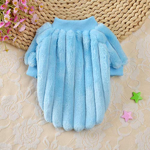 Ropa de perro de peluche suave para invierno, para perros pequeños, mascotas, gatos, chaleco para primavera, otoño, cachorros, Shih Tzu Chihuahua, ropa de perro europeo, azul, XXL