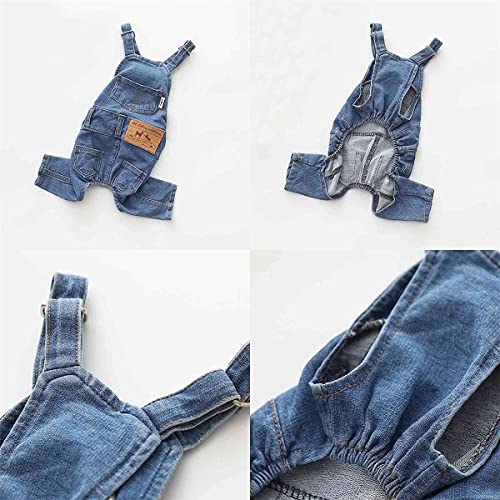 Ropa para perros, overoles de mezclilla, chaqueta de mezclilla para cachorros, disfraces de mono con tirantes, ropa suave y cómoda para perros pequeños y medianos (XL)