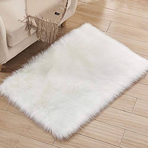 ROSEBEAR Alfombra peluda de felpa Shaggy para dormitorio, decoración de dormitorio, 45 x 60 cm