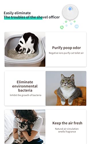 RoseFlower Desodorante de Arena para Gatos, Eliminador de olores de Mascotas Inteligente, USB Charge Purificador de Aire, habitación de Mascotas, Caja de Zapatos, Cocina, baño, Armario(2600 mAh)