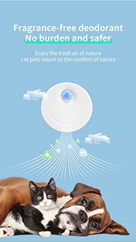RoseFlower Desodorante de Arena para Gatos, Eliminador de olores de Mascotas Inteligente, USB Charge Purificador de Aire, habitación de Mascotas, Caja de Zapatos, Cocina, baño, Armario(2600 mAh)