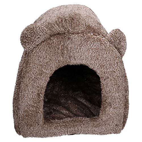Rosewood Luxury Soft Fabric Teddy Bear - Cama para Gatos (Tela Blanda), Color marrón