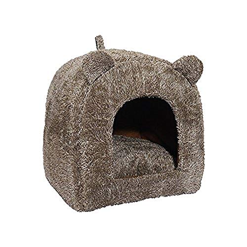 Rosewood Luxury Soft Fabric Teddy Bear - Cama para Gatos (Tela Blanda), Color marrón