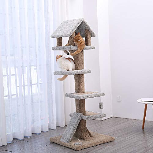 Rowe Rascador para Gatos Altura Árbol Escalador Arañar Gato Columpio Grande Gato paraíso Gato Que Salta Gato Plataforma Material Arena for Gatos Castillo Cat árbol del Gato (Color : A)