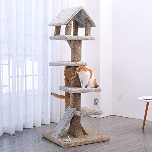 Rowe Rascador para Gatos Altura Árbol Escalador Arañar Gato Columpio Grande Gato paraíso Gato Que Salta Gato Plataforma Material Arena for Gatos Castillo Cat árbol del Gato (Color : A)